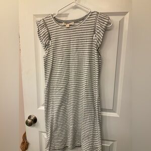 Michael Kors Gray Striped Casual Dress